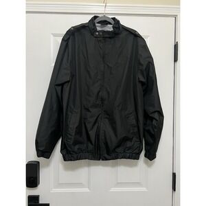 NBN Gear MEN'S SPORT BLACK Bomber JACKET Track Full Zip Waterproof Size XL Retro